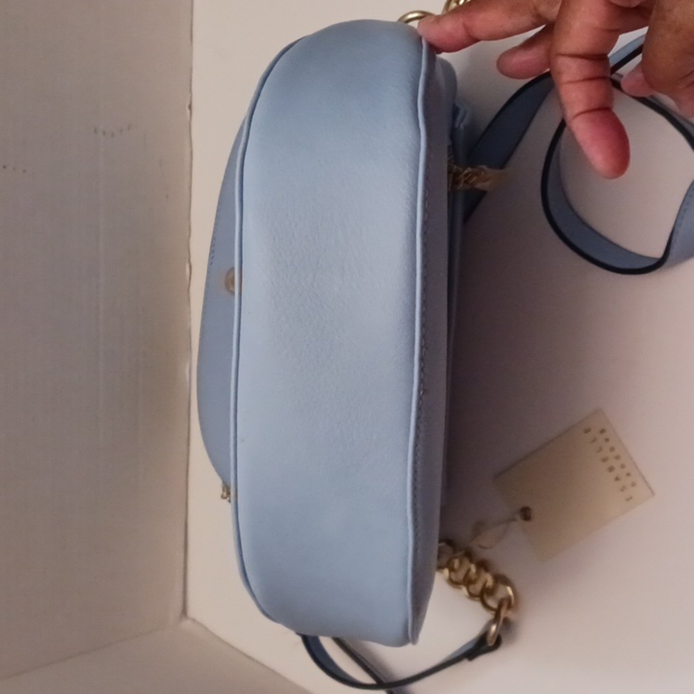Isabelle size small women's crossbody bag in light blue. - Picture 10 of 17